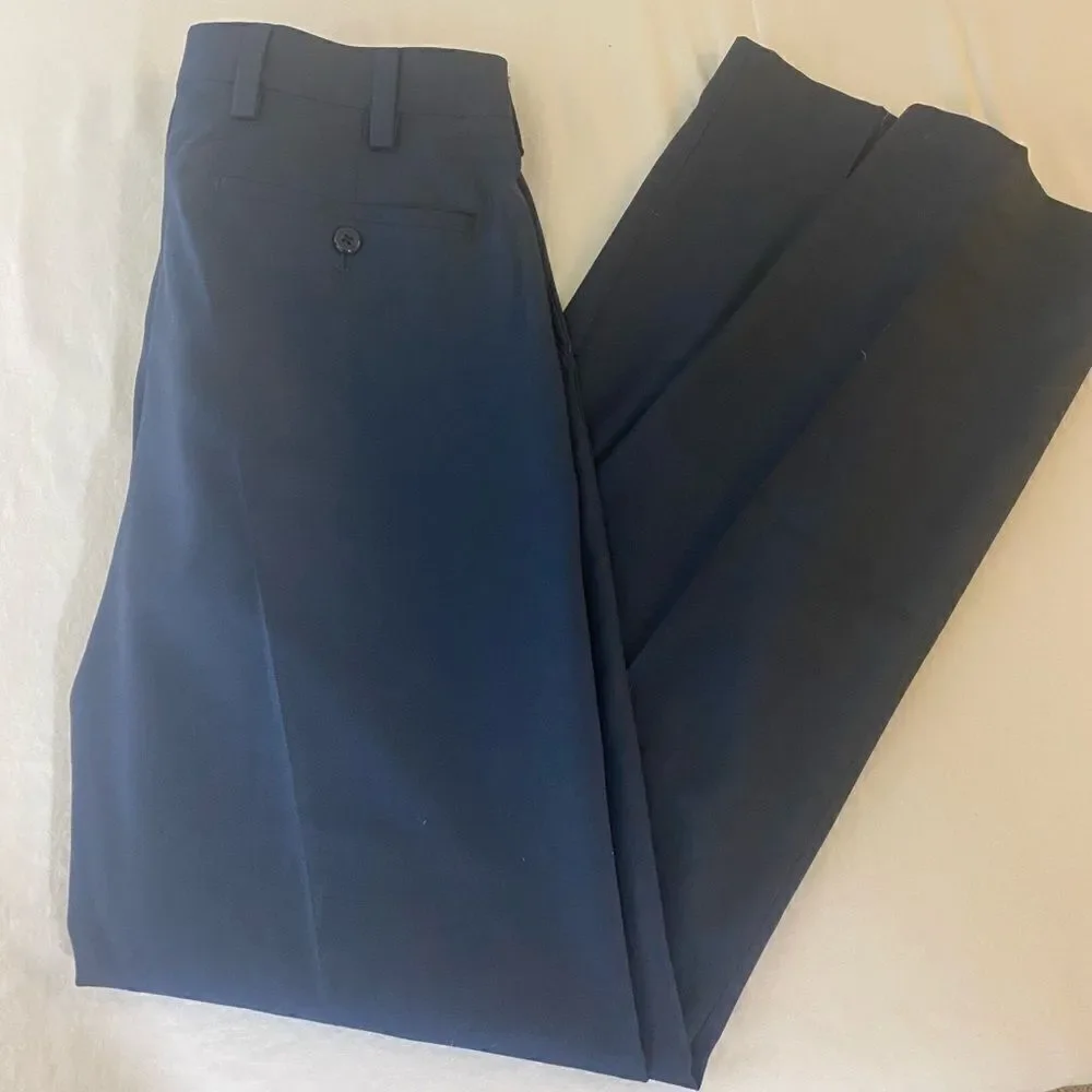 Louis Raphael Luxe 29 Ins 32 slim fit wool blend navy lightweight